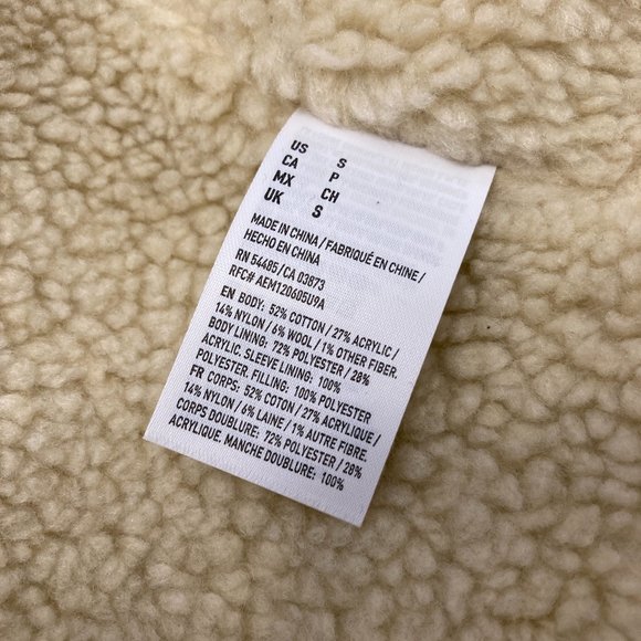 American Eagle Knit Zipper Sweater w. Sherpa Lining Size Small - Picture 5 of 6